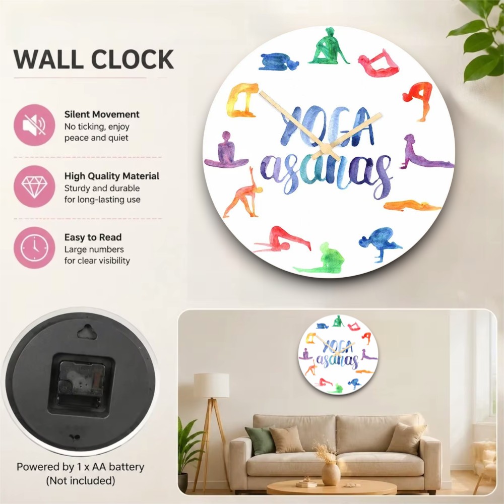 ساعة حائط بتصميم أوضاع اليوغا  - مراجعة Yoga Fitness Gifts وسعره